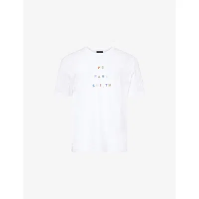 Ps By Paul Smith S By Paul Smith Mens White Stitch Stripe Regular-fit Cotton T-shirt Xxl