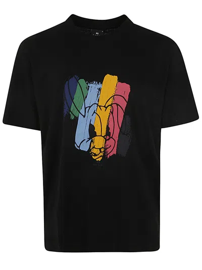 Ps By Paul Smith Ps Paul Smith Mens Reg Fit Ss Tshirt Rabbit Clothing In Black