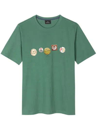 Ps By Paul Smith Ps Paul Smith Mens Reg Fit T Shirt Badges In Multicolour