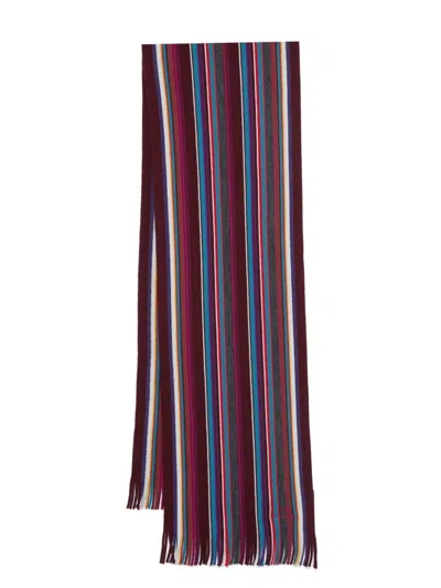 Ps By Paul Smith Mens Scarf Ps Multicolor Stripes In Red