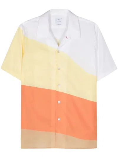 Ps By Paul Smith Mens Ss Casual Fit Shirt In Yellows