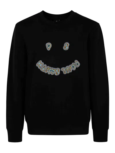 Ps By Paul Smith Ps Paul Smith Mens Sweatshirt Ps Happy In Black  