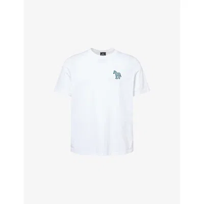 Ps By Paul Smith Mens White Regular-fit Zebra Cotton-jersey T-shirt