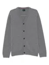 Ps By Paul Smith Grey Merino Wool Cardigan In Gray
