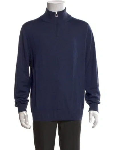 Pre-owned Ps By Paul Smith Merino Wool Mock Neck Pullover In Blue