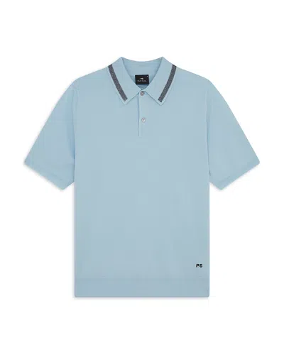 Ps By Paul Smith Merino Wool Polo In Blue