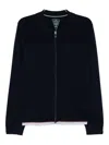 Ps By Paul Smith S By Paul Smith Mens Very Dark Navy Collared Textured-panel Wool-knit Cardigan In Animal Print
