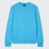 Ps By Paul Smith Mid Blue Organic Cotton 'zebra' Badge Sweatshirt In Blue