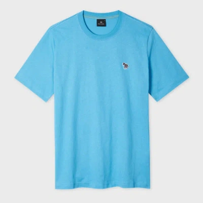 Ps By Paul Smith Mid Blue Organic Cotton Zebra Logo T-shirt