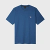 Ps By Paul Smith Mid Blue Organic Cotton Zebra Logo T-shirt In Blue