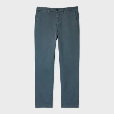 Ps By Paul Smith Mid-fit Slate Blue Garment-dyed 'broad Stripe Zebra' Chinos Grey
