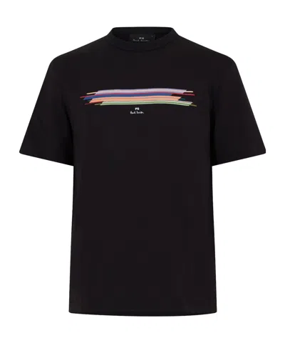 Ps By Paul Smith Minimal Printed Tshirt In Black