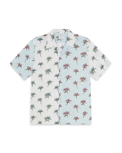 Ps By Paul Smith Mix Up Print Regular Fit Short Sleeve Shirt In Blue