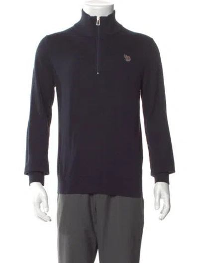 Pre-owned Ps By Paul Smith Mock Neck Long Sleeve Pullover In Blue