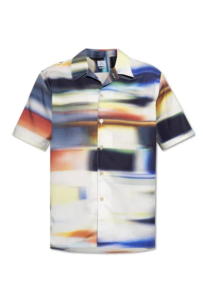 Ps By Paul Smith Motion Blur Short-sleeved Shirt In Multicolour