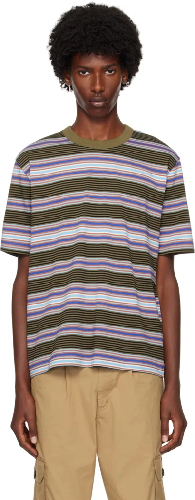 Ps By Paul Smith Multicolor Stripe T-shirt In 36 Greens