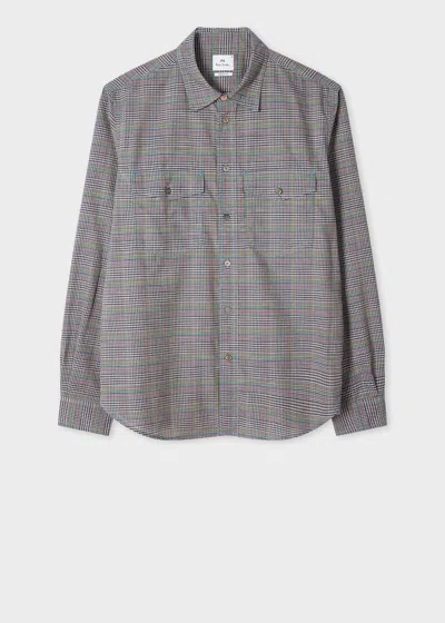 Ps By Paul Smith Multicolour Check Cotton-lyocell Shirt Grey In Gray