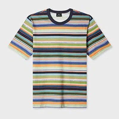 Ps By Paul Smith Multicolour Stripe Cotton T-shirt In Animal Print