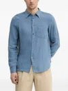 Ps By Paul Smith Multicoloured-buttons Linen Shirt In Blue