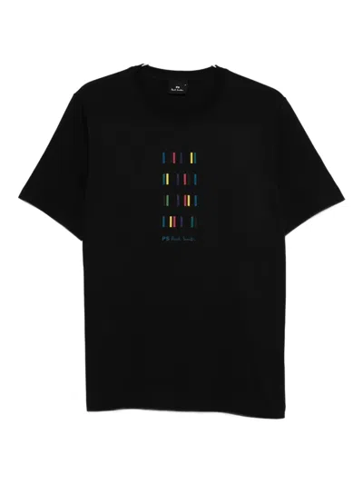 Ps By Paul Smith Ps Paul Smith Ps Stripes Cotton T-shirt In Black