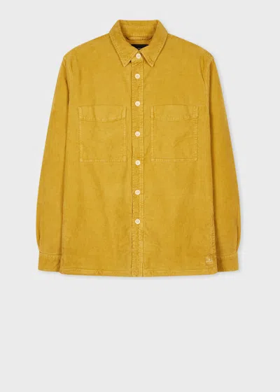 Ps By Paul Smith Mustard Yellow Organic-cotton Corduroy Overshirt