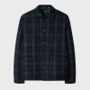 Ps By Paul Smith Navy And Green Check Wool Work Jacket Black In Black