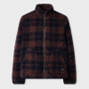 Ps By Paul Smith Navy And Orange Check Zip Fleece Jacket Blue In Brown