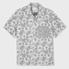 Ps By Paul Smith Navy And White Floral-check Textured Cotton Shirt Blue In Blue