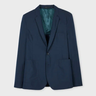 PS BY PAUL SMITH NAVY BLUE COTTON-BLEND TWO BUTTON BLAZER