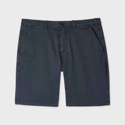 PS BY PAUL SMITH NAVY BLUE COTTON-TWILL 'BROAD STRIPE ZEBRA' SHORTS