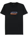 Ps By Paul Smith Navy Blue Crewneck Logo Print T-shirt In Black