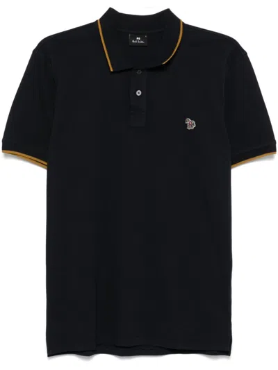 PS BY PAUL SMITH MEN NAVY BLUE POLO ZEB BADGE, XL LUXURY POLOS FOR MEN DARVEYS