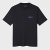 Ps By Paul Smith Navy Blue Ps Tilt Logo Cotton-blend T-shirt In Blue