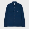 Ps By Paul Smith Navy Blue Stretch-cotton Seersucker Shirt In Blue