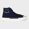 PS BY PAUL SMITH NAVY CANVAS 'KIBBY' 'HAPPY' TRAINERS BLUE