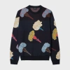 Ps By Paul Smith Navy 'carnation' Cotton Knitted Sweater Blue In Blue