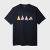 Ps By Paul Smith Navy 'cones' Print T-shirt Blue In Blue