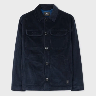 Ps By Paul Smith Navy Corduroy Shirt Jacket Blue