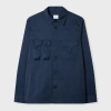 Ps By Paul Smith Navy Cotton-blend Patch-pocket Overshirt Blue In Blue