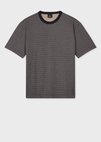 Ps By Paul Smith Navy Cotton-blend Pattern T-shirt Blue