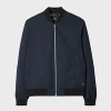 Ps By Paul Smith Navy Cotton-blend Stretch Bomber Jacket Blue In Blue