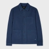 Ps By Paul Smith Navy Cotton-linen Work Jacket Blue In Blue