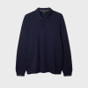 Ps By Paul Smith Navy Cotton-modal Long-sleeve Polo Shirt Blue In Blue