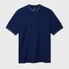Ps By Paul Smith Navy Cotton Pique T-shirt Blue In Blue