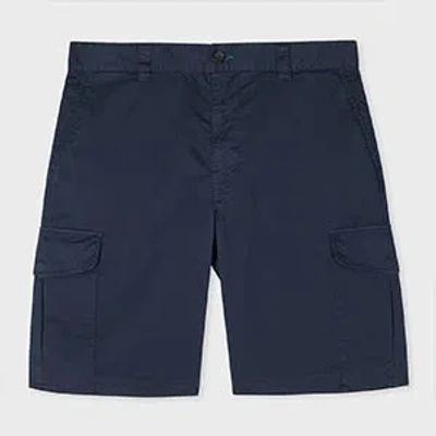Ps By Paul Smith Navy Cotton-sateen Cargo Shorts Blue