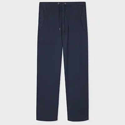 Ps By Paul Smith Navy Cotton-sateen Drawstring Trousers Blue
