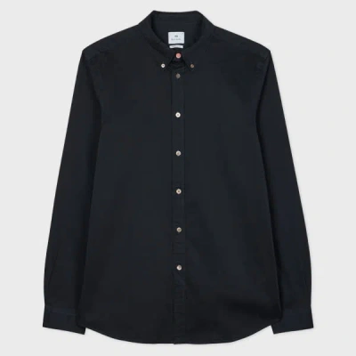 Ps By Paul Smith Navy Cotton Sateen Garment-dyed Shirt Blue