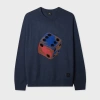 Ps By Paul Smith Navy 'dice' Merino Wool-blend Knitted Sweater Blue In Blue