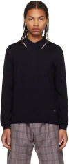 Ps By Paul Smith Navy Embroidered Polo In 49 Blues