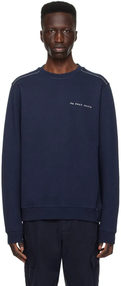 Ps By Paul Smith Navy Embroidered Jumper In 49 Blues